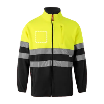 VL EROS. Dvoubarevná fleecová bunda (280 g/m²), z polyesteru (100 %) 1 Levá strana, 100 x 100 Digitální Transfer, 13 barvy