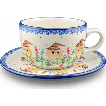 Šálek s podšálkem 200 ml Dýně Halloween 1483X Keramika Bolesławiec