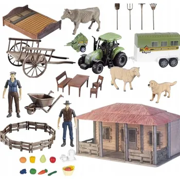 ostatní stavebnice VELKÁ SADA FARMA ZEMĚDĚLCE DOMEK HOSPODYŇKY TRAKTOR ZVÍŘATA NÁŘADÍ