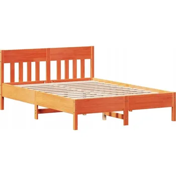 Postel Borovicová postel voskovaná hnědá 205,5 x 145,5 x 81 cm, bez matrace