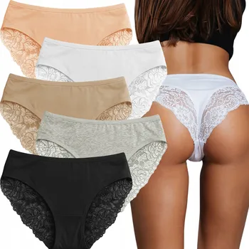 Kalhotky Dámské kalhotky Kasawi kalhotky černé bavlněné XXL 4 ks