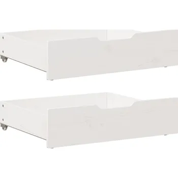 Ložnice vidaXL Zásuvky pod postel 2 ks bílé 75 x 55 x 17 cm masivní borovice