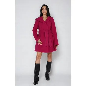 Dámský kabát Jessica Simpson dámský kabát růžový klasický s kapucí velikost L