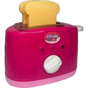 Dětský spotřebič ELEKTRICKÝ TOUSTOVAČ PRO DĚTI KUCHYŇSKÝ SPOTŘEBIČ SVĚTLO ZVUK RŮŽOVÝ
