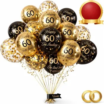 Balónek Balónky s konfetami Sada balónků k 60. NAROZENINÁM - 15ks