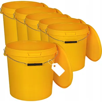 Dóza na potraviny Kbelík 20x 20L na potraviny ŽLUTÝ s víkem