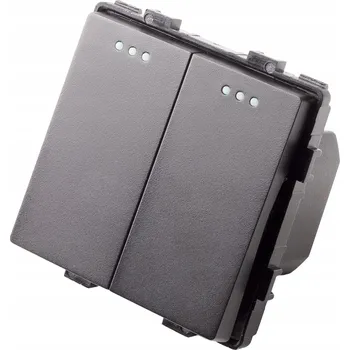 vypínač Modul Spínač Zapínač Vypínač Světla Schodišťový Dvojitý Černý LUUNA