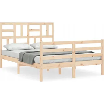 Postel Dřevěná borovicová postel 205,5 x 125,5 x 104 cm, neošetřená, bez matrace