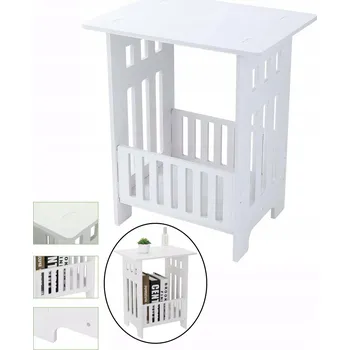 Noční stolek NOČNÍ STOLEK BÍLÝ STOLEK BEZ ZÁSUVKY LOŽNICE