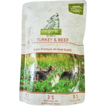 Krmivo pro psa Isegrim Premium kořeny vlhké krmivo pro štěňata krůta a hovězí 410g