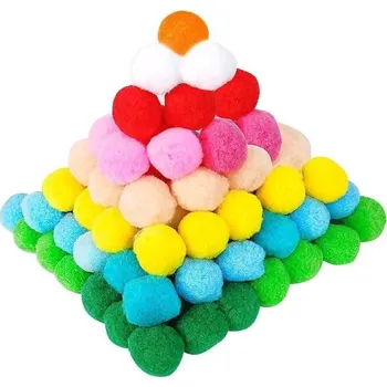 Korálek REJOECE Bambulky na tvoření, 250 kusů, 3 cm, barevné, velké, bambulky na tvoření, koule na