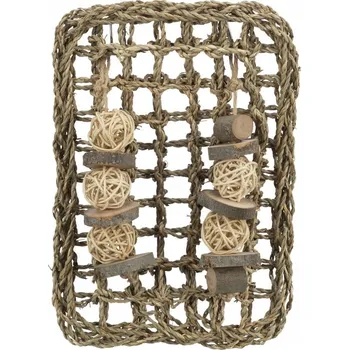 Podložka s hračkami mořské řasy/dřevo/ratan 18 x 30 cm