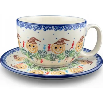 Šálek velký s podšálkem 350 ml Dýně Halloween 1483X Bolesławiec