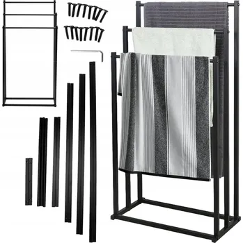 Věšák STOJAN VĚŠÁK NA RUČNÍKY STOJACÍ PODLAHOVÝ KOUPELNOVÝ 3 RAMENA KOVOVÝ