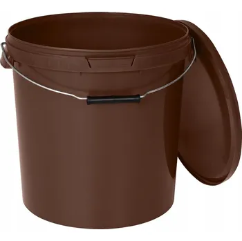 Dóza na potraviny Kbelík na potraviny 30L Hnědý s uchem a víkem