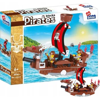 ostatní stavebnice VELKÁ SADA stavebních KOSTEK pro DĚTI 204 dílků PIRÁT alleBLOX
