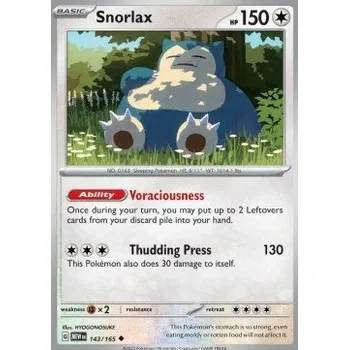 Karetní hra Pokémon MEW 143/165 Snorlax - 151 Stav: Near Mint, Verze: REVERSE HOLO