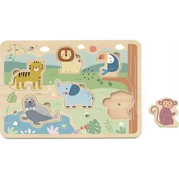 Puzzle PUZZLE DŘEVĚNÁ INTERAKTIVNÍ SKLÁDAČKA PŘIZPŮSOBTE SI SAFARI TOOKY TOY