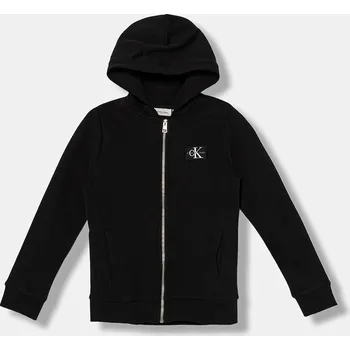 Chlapecká mikina Dětská bavlněná mikina Calvin Klein Jeans IB0IB02213.9BYA černá 99X, vel. 128