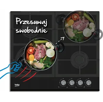 Varná deska Plynová varná deska BEKO HILG64225S 60 cm černá sklo