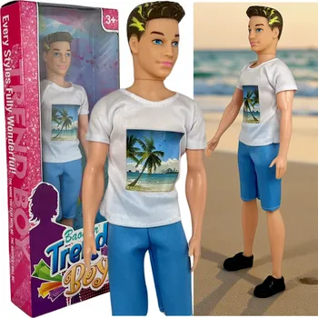 Panenka PANENKA KEN STYLOVÝ MÓDNÍ SPORTOVNÍ FASHIONISTA BRUNET OBLEČENÍ S MELÍREM