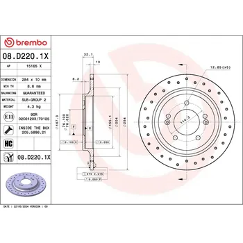 Brzdový kotouč Brzdový kotouč BREMBO 08.D220.1X