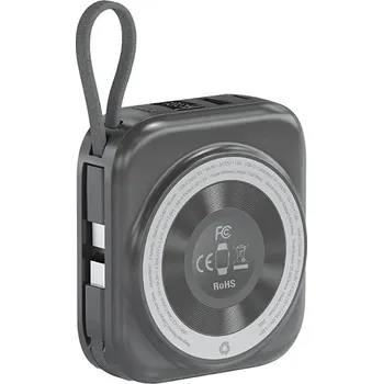 Powerbanka Choetech 10000mAh LED display Dual Type-c Cable Out power bank for Mobile and Apple watch-Grey