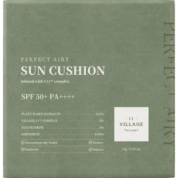 Přípravek na opalování VILLAGE11 Sluneční krém v polštářku Perfect Airy Sun Cushion SPF 50+ PA++++ 14 g