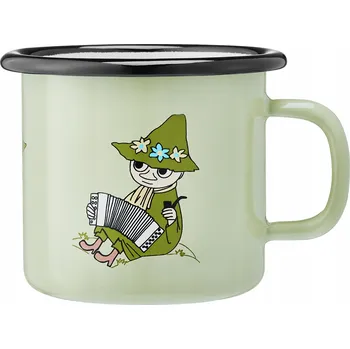 Hrneček Mumínci smaltovaný kovový TULAČEK zelený MUURLA 250 ml