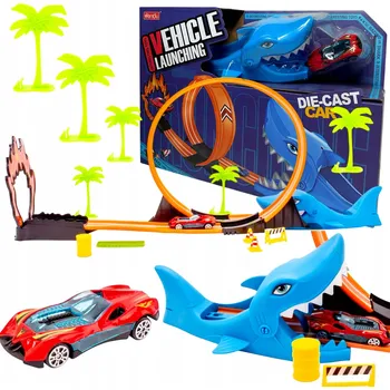 autodráha VELKÁ AUTODRÁHA ZÁVODNÍ S VYSKOČIŠTĚM 360° SMYČKY DINOSAURUS SKLUZAVKA