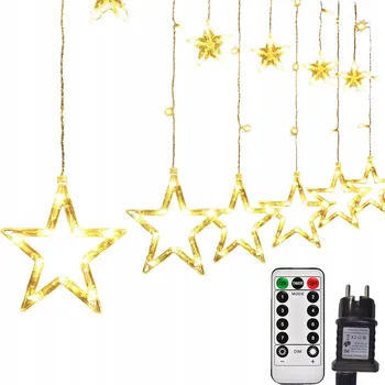 Vánoční dekorace SVĚTELNÝ ZÁVĚS LED 2.4m SVĚTÝLKA 138 Vánoční Stromek GIRLANDA TEPLÁ BÍLÁ