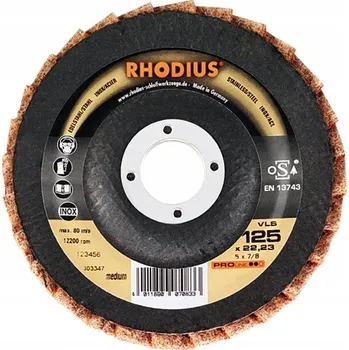 Brusný kotouč Rhodius 303347 | Lamelový brusný kotouč 125 mm, střední zrnitost, VLS brúsne rúno