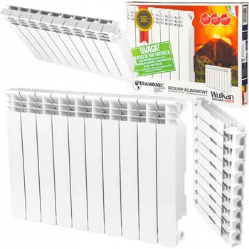 Radiátor Hliníkový radiátor Diamond bílý 1526 W 800 x 578 x 95 mm boční připojení