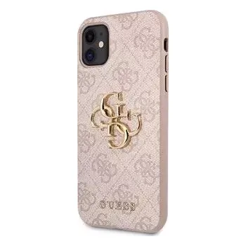 GUESS PU 4G Metal Logo pro Apple iPhone 11 růžová