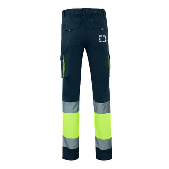 Pánské kalhoty VL ZEUS LARGE. Dvoubarevné strečové kalhoty s mnoha kapsami (240 g/m²), z bavlny (46 %), EME (38 %) a polyesteru (16 %) Výšivka (max. 12 barev, 35 x 35mm) 12 barev 1 Zadní kapsa