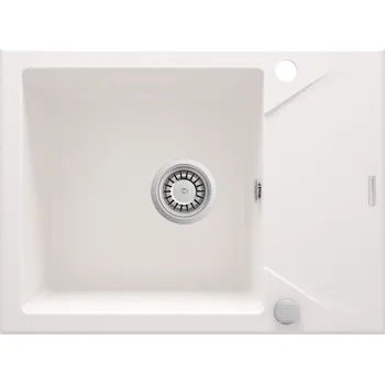 Granitový dřez Jednokomorový dřez Deante Evora granit bílý