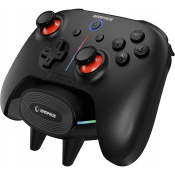 Herní příslušenství Rampage Hydra Pro Bezdrátový RGB Ovladač / Gamepad s Nabíjecí Stanicí - Černý