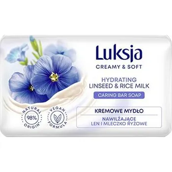 Mýdlo Luksja Creamy Soft Krémové mýdlo v kostce Len a Rýžové mléko 90 g