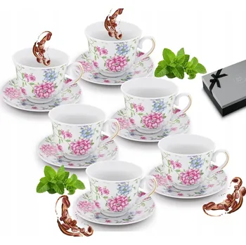 V BALENÍ Sada šálků na kávu 250 ml 6 Ks KVĚTINOVÝ dekor