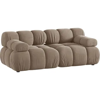 Pohovka Micadoni Tmavě béžová sametová dvoumístná pohovka Bellis 188 cm