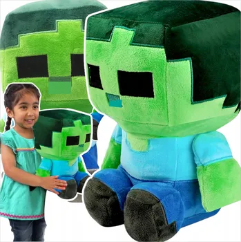 plyšák PLYŠOVÁ HRAČKA MINECRAFT POSTAVA ZE HRY ZOMBIE MEGA VELKÁ XXL 35CM PLYŠOVÝ MAZLÍČEK PŘÍTULNÍČEK PLYŠOVÁ HRAČKA