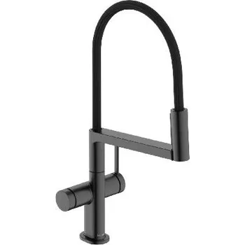 Vodovodní baterie Hansgrohe Dřezová baterie s flexibilním ramenem a sprškou, EcoSmart, kartáčovaný černý chrom - 72861340