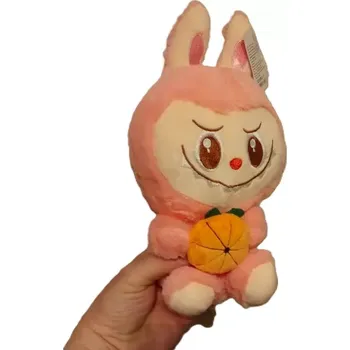 plyšák Plyšová hračka Labubu sedící s mandarinkou - růžová