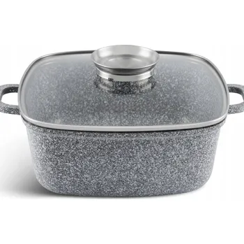 Hrnec HLINÍKOVÝ HRNEC ČTVEREC 26 CM ŽULOVÝ MRAMOR 5,5 L MASTERPAN MP-2109