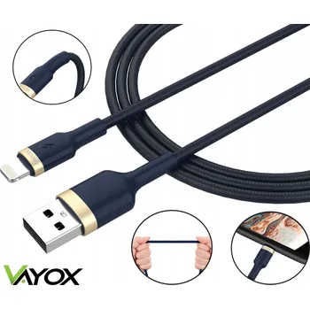Datový kabel Kabel Vayox USB - Apple Lightning 1 m modrý