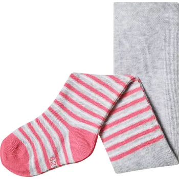 Kojenecké oblečení lupilu® Dětské punčochové kalhoty s BIO bavlnou (šedá/růžová, 62/68)