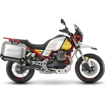 Zavazadlo na motocykl Kompletní sada bočních hliníkových kufrů SHAD TERRA 36L/47L, včetně montážní sady SHAD MOTO GUZZI V 85 TT