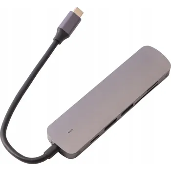 USB hub ADAPTÉR HUB PŘEVODNÍK 6v1 USB-C HDMI USB 2.0 3.0 POWER DELIVERY SD