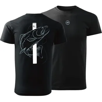 Tričko Giants Fishing Černé Pstruh Velikost M