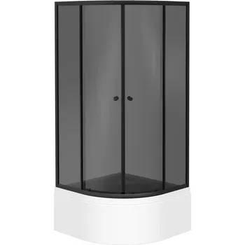 Savana Veduta Evelina Plus čtvrtkruhový sprchový kout s vaničkou, black Rozměr koutu: 80x80cm